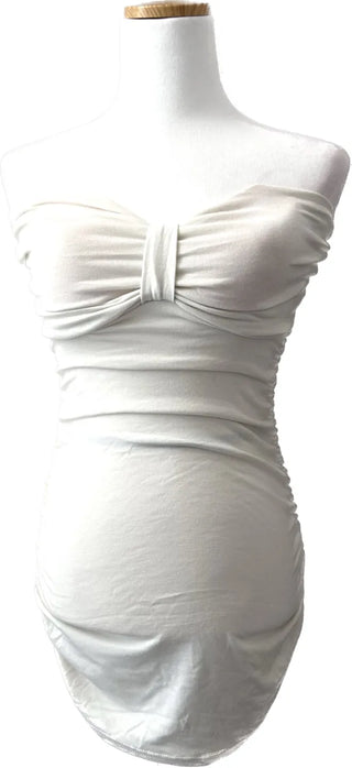 Ribbon Tube Top Shirred Mini Dress Christmas Look