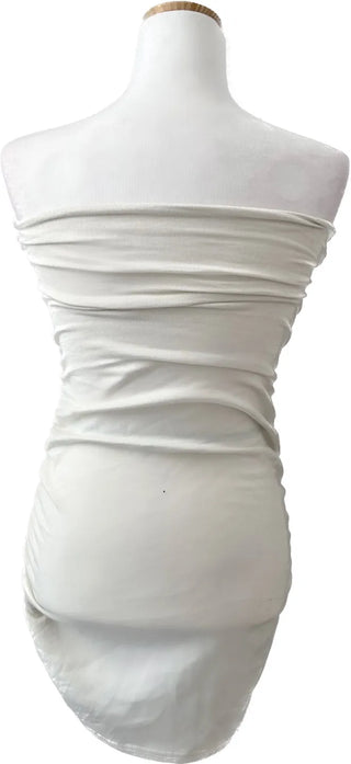 Ribbon Tube Top Shirred Mini Dress Christmas Look