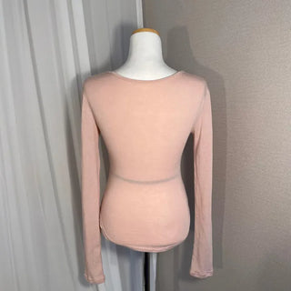 U-Line Square Neck Side-Rolled Long Sleeve Slim Fit