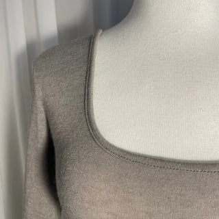 U-Line Square Neck Side-Rolled Long Sleeve Slim Fit