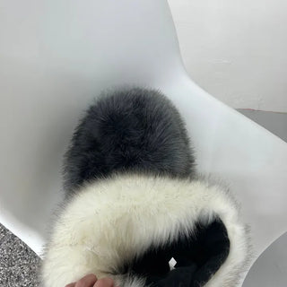 Faux Fur Eco Metel Bucket Hat Beanie Winter