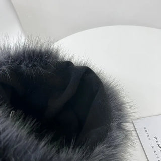 Faux Fur Eco Metel Bucket Hat Beanie Winter