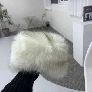 Faux Fur Eco Metel Bucket Hat Beanie Winter