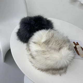 Faux Fur Eco Metel Bucket Hat Beanie Winter