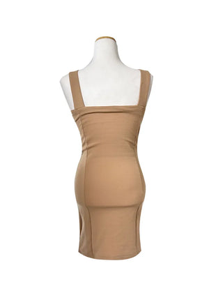 Off-shoulder T-shirt Suspenders Stretchy Dress