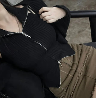Way Zip-Up Sleeveless Bolero Cardigan Set