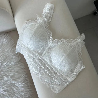 See-through Lace Strap Bralette Bra Top Layered Sleeveless