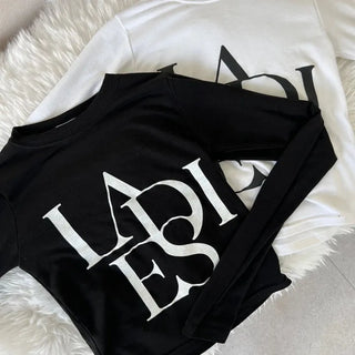 Unique Lettering Long Sleeve T-shirt Inner Tee