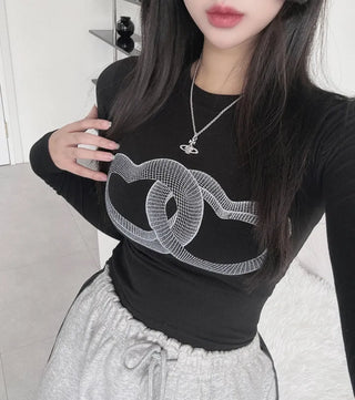 Unique 3D Heart Graphic Long Sleeve T-shirt Inner
