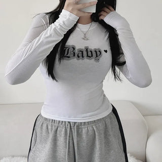 Baby Unique Lettering Long Sleeve T-shirt Inner Tee
