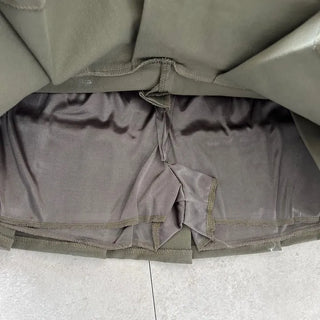 Low-rise pleated mini skirt cargo culottes