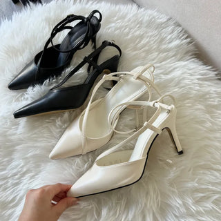 Diagonal Strap High Heels Pointed Toe Mary Jane