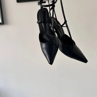 Diagonal Strap High Heels Pointed Toe Mary Jane