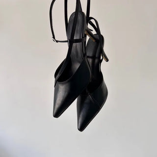 Diagonal Strap High Heels Pointed Toe Mary Jane