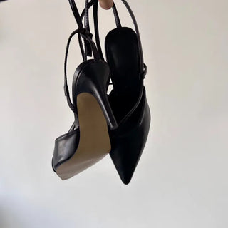 Diagonal Strap High Heels Pointed Toe Mary Jane