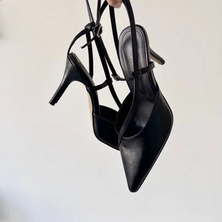 Diagonal Strap High Heels Pointed Toe Mary Jane