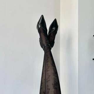 Diagonal Strap High Heels Pointed Toe Mary Jane