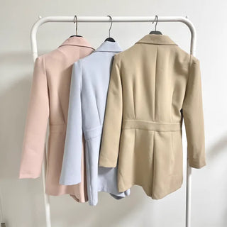 Sweet Pastel Long Sleeve Semi-Formal Belted Jumpsuit
