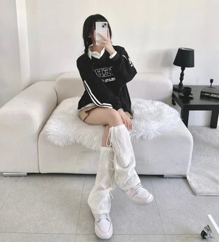 String Bootcut Leg Warmers Boot Y2K Unique Hip