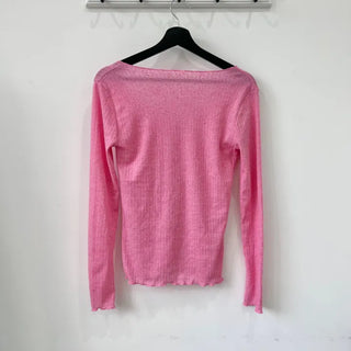 Pearl Asymmetrical Diagonal Cardigan Long Sleeve T-shirt Tee