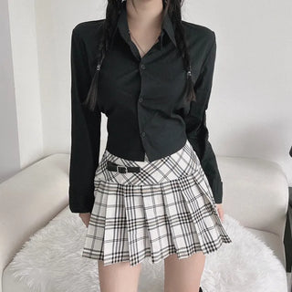 Slim Long Sleeve Back Elastic Crop Shirt Y2K