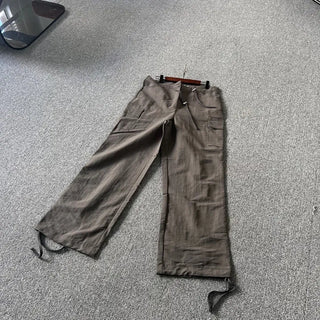 Crinkle String Cargo Pants Pocket Wide Jogger Straight