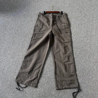 Crinkle String Cargo Pants Pocket Wide Jogger Straight