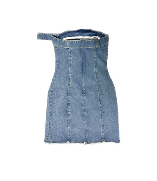 Rock Belt Vintage Denim Tube Top Dress Tanktip