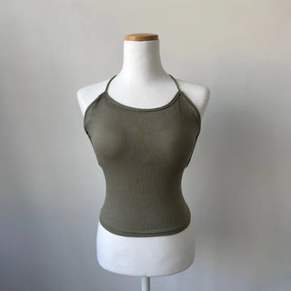 Backless Back Slit Knit Sleeveless Set Delicate Fit