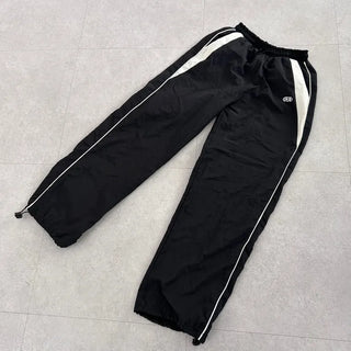 Y2K Unique Hip Crinkle Contrast Stripe Wide Fit