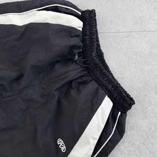 Y2K Unique Hip Crinkle Contrast Stripe Wide Fit