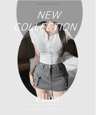 Y2K Shirred Crop Polo Shirt Short Sleeve T-shirt