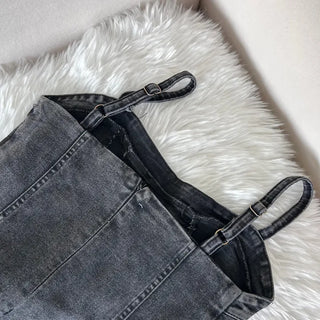 Y2K Denim Corset Dress Sleeveless Blue Festival Look