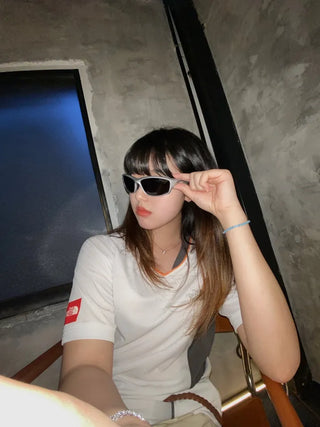 Futurism Future Eyewear Sunglasses y2k Silver Photo Shoot