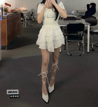 Ballerina Lace-up Ribbon Shoes Mules Heels High