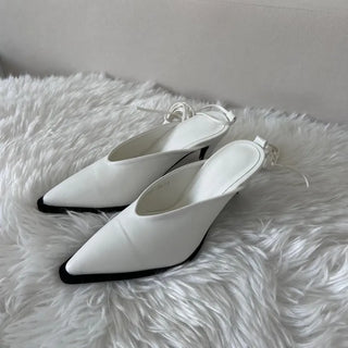 Ballerina Lace-up Ribbon Shoes Mules Heels High