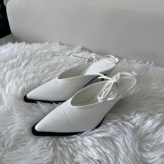 Ballerina Lace-up Ribbon Shoes Mules Heels High