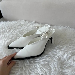 Ballerina Lace-up Ribbon Shoes Mules Heels High