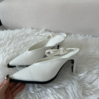 Ballerina Lace-up Ribbon Shoes Mules Heels High
