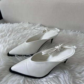 Ballerina Lace-up Ribbon Shoes Mules Heels High