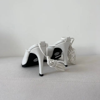 Ballerina Lace-up Ribbon Shoes Mules Heels High