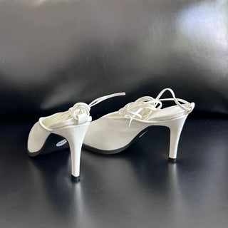 Ballerina Lace-up Ribbon Shoes Mules Heels High