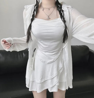 Ballerina Shirred Sleeveless Flare Skirt Two-Piece Lina Lovely