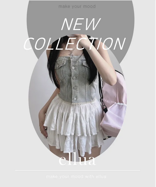 Vintage Button Denim Top Washed Tube Tank Sexy