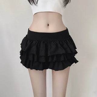 Ultra-mini ballerina can-can tier terry skirt SK skorts