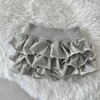 Ultra-mini ballerina can-can tier terry skirt SK skorts