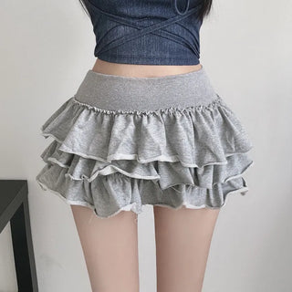 Ultra-mini ballerina can-can tier terry skirt SK skorts