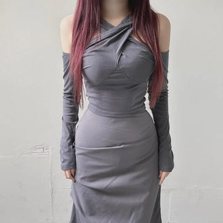 Twisted Off-Shoulder Hoodie Crop Unique Gorpcore Look Tee