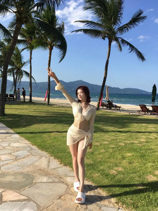 Perforated Mesh Cover-up Bikini Underboob Sexy Glam Fit