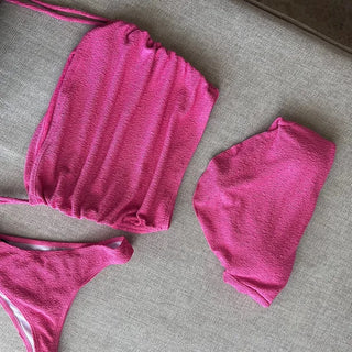 Pink Candy V-Cut Bikini Shirred Cover-up Monokini Perfect